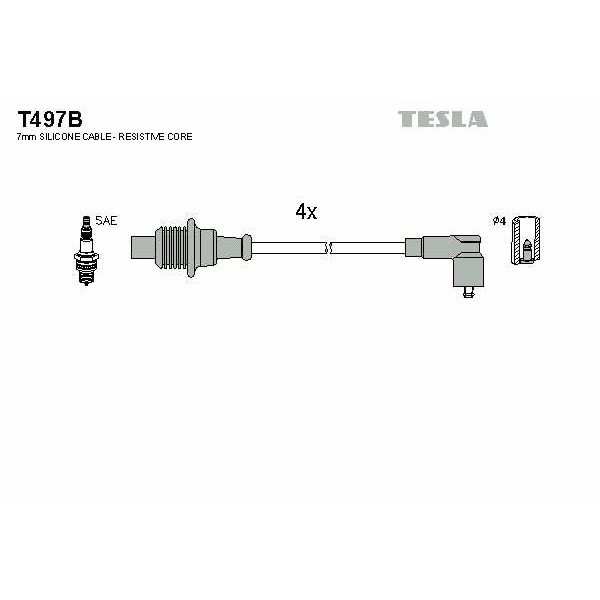 Слика на Кабли за свеќици - комплет сет кабли TESLA T497B