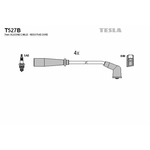 Слика на кабли за свеќици - комплет сет кабли TESLA T527B за Kia Rio (DC) 1.3 - 75 коњи бензин