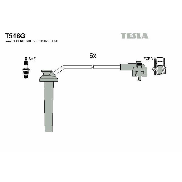 Слика на Кабли за свеќици - комплет сет кабли TESLA T548G