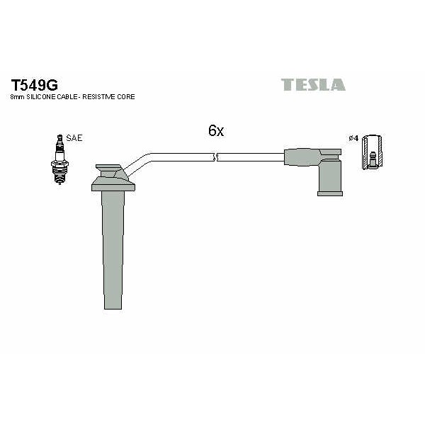 Слика на Кабли за свеќици - комплет сет кабли TESLA T549G