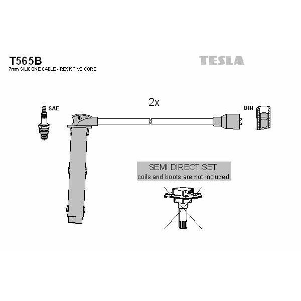 Слика на кабли за свеќици - комплет сет кабли TESLA T565B за Rover 25 (RF) 1.1 - 75 коњи бензин