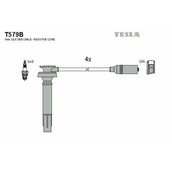 Слика на Кабли за свеќици - комплет сет кабли TESLA T579B