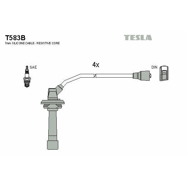 Слика на Кабли за свеќици - комплет сет кабли TESLA T583B