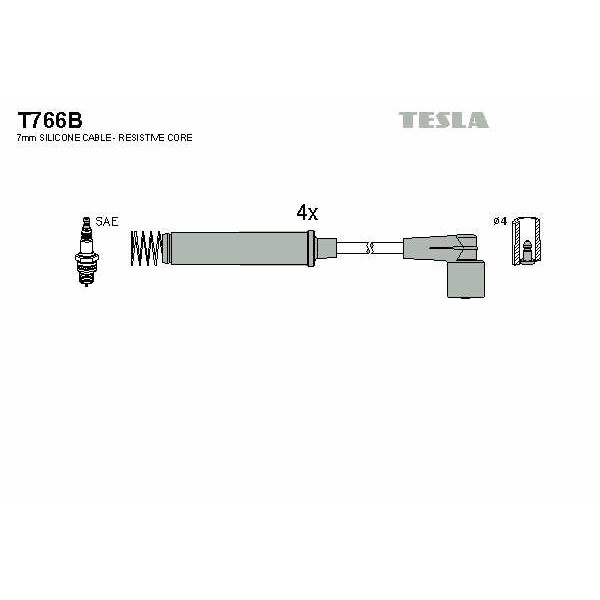 Слика на Кабли за свеќици - комплет сет кабли TESLA T766B