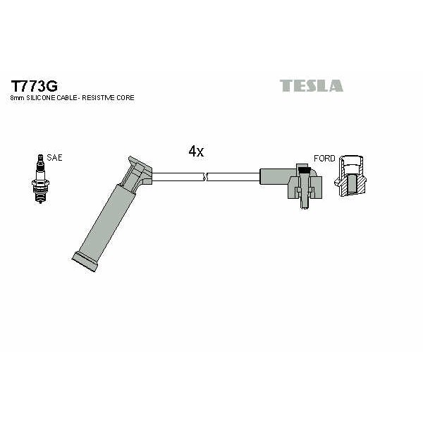 Слика на кабли за свеќици - комплет сет кабли TESLA T773G за Ford Puma (EC) 1.4 16V - 90 коњи бензин