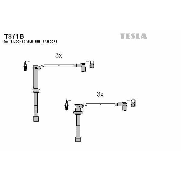 Слика на Кабли за свеќици - комплет сет кабли TESLA T871B