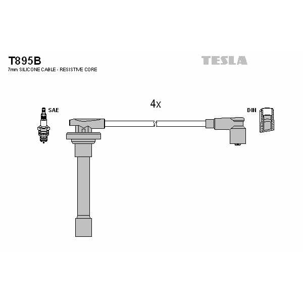 Слика на кабли за свеќици - комплет сет кабли TESLA T895B за Honda Accord 7 Saloon (CG,CK) 1.8 i - 136 коњи бензин