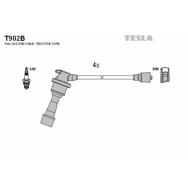 Слика на Кабли за свеќици - комплет сет кабли TESLA T902B