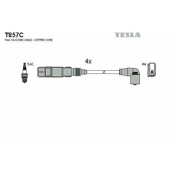 Слика на Кабли за свеќици - комплет сет кабли TESLA Original T857C