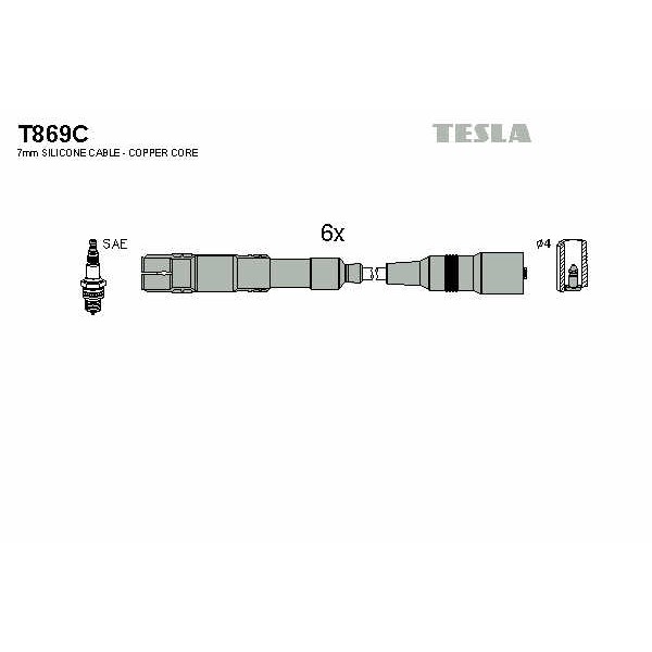 Слика на Кабли за свеќици - комплет сет кабли TESLA Original T869C