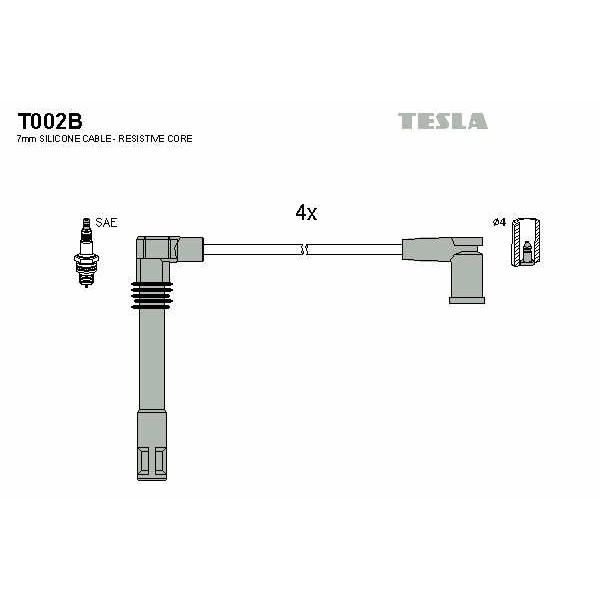 Слика на Кабли за свеќици - комплет сет кабли TESLA alternative T002B