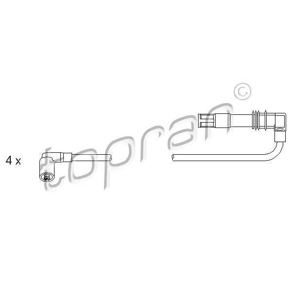 Слика на кабли за свеќици - комплет сет кабли TOPRAN 108 959 за VW Jetta 4 Estate (1J6) 1.6 16V - 105 коњи бензин