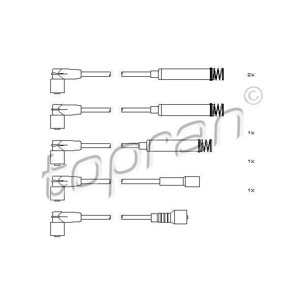 Слика на Кабли за свеќици - комплет сет кабли TOPRAN 202 518