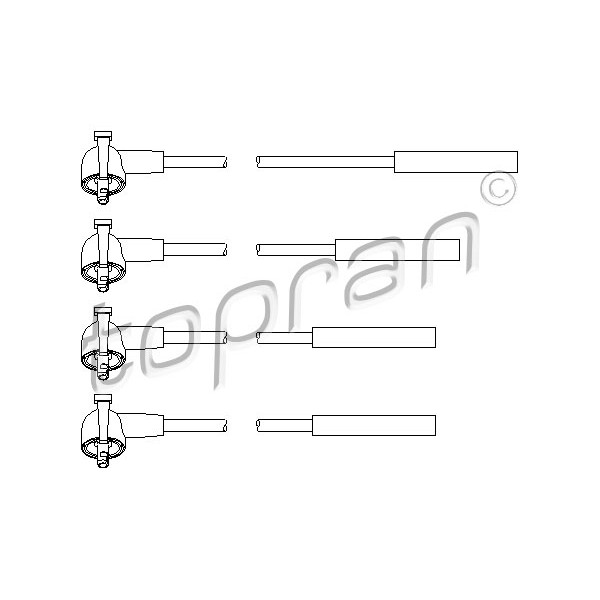 Слика на кабли за свеќици - комплет сет кабли TOPRAN 300 706 за Ford Escort MK 7 (gal,aal,abl) 1.3 - 60 коњи бензин