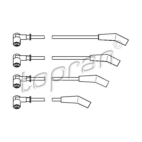 Слика на кабли за свеќици - комплет сет кабли TOPRAN 302 046 за Ford Escort MK 7 (gal,aal,abl) 1.3 - 60 коњи бензин