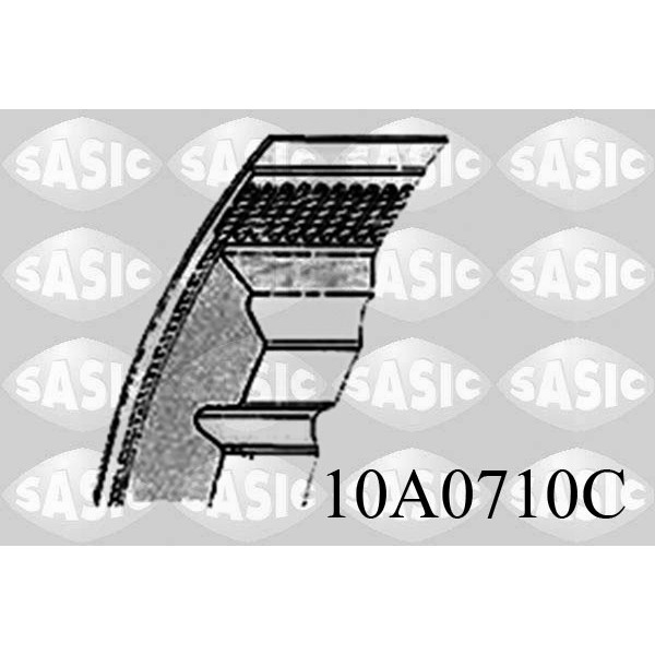 Слика на канален (линиски) ремен SASIC 10A0710C за Citroen AX Hatchback ZA 11 4x4 - 54 коњи бензин