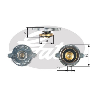 Слика на капачка, радиатор GATES RC116 за Ford Transit Platform (E) 1991 2.0 - 90 коњи бензин