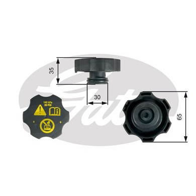 Слика на капачка за сад за разладна течност GATES RC249 за Opel Astra K (B16) 1.6 CDTi (68) - 110 коњи дизел