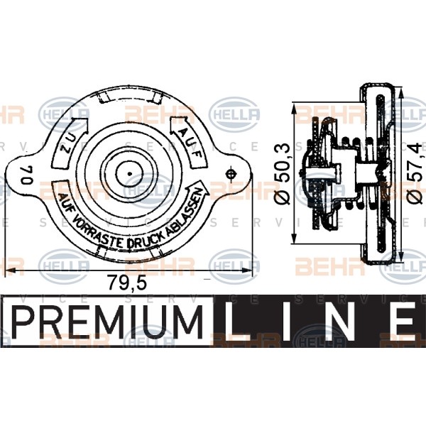 Слика на Капачка за сад за разладна течност HELLA BEHR  SERVICE  PREMIUM LINE 8MY 376 742-201