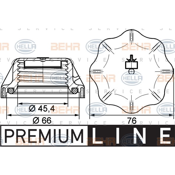 Слика на капачка за сад за разладна течност HELLA BEHR  SERVICE  PREMIUM LINE 8MY 376 742-311 за камион Iveco Trakker AD 340T45, AD 340T45 /P, AT 340T45, AT 34T45 /P - 450 коњи дизел