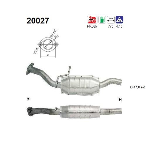 Слика на катализатор AS 20027 за Ford Fiesta MK 3 (gfj) 1.3 - 60 коњи бензин