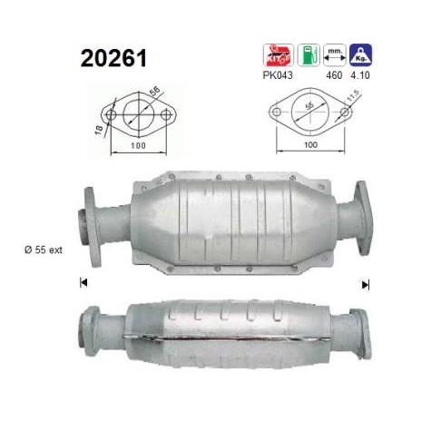 Слика на катализатор AS 20261 за Ford Escort MK 7 (gal,aal,abl) RS 2000 - 150 коњи бензин