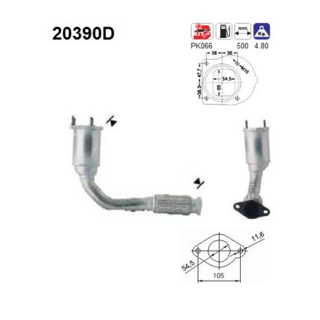 Слика на катализатор AS 20390D за Ford Mondeo 2 Clipper (BNP) 1.8 TD - 90 коњи дизел