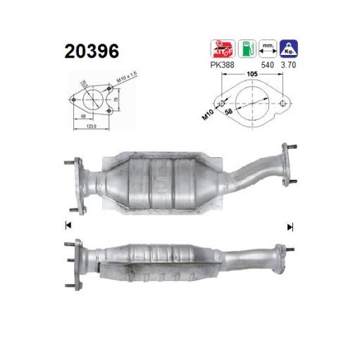 Слика на катализатор AS 20396 за Ford Mondeo 2 Estate (BNP) 2.5 24V - 170 коњи бензин