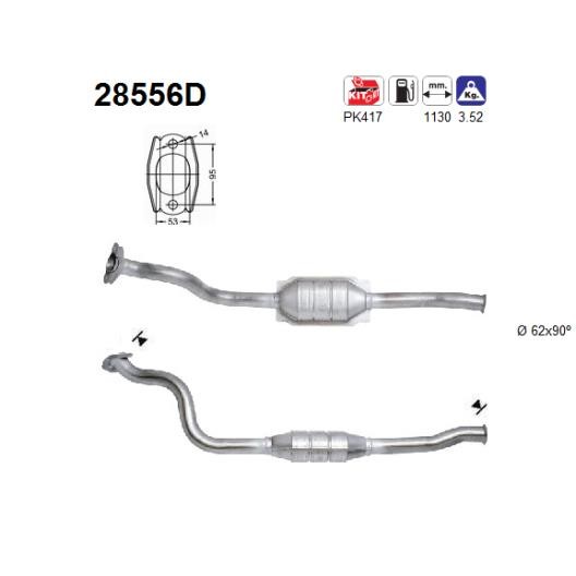 Слика на катализатор AS 28556D за Citroen Jumpy U6U 1.9 D 70 - 69 коњи дизел