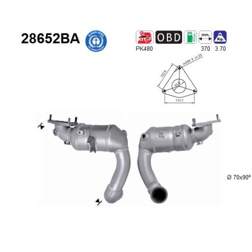 Слика на катализатор AS 28652BA за Citroen C6 Sedan 3.0 V6 - 211 коњи бензин