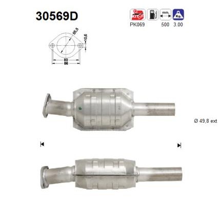 Слика на катализатор AS 30569D за Renault Megane Scenic (JA01) 1.9 dT (JA0K, JA0Y) - 90 коњи дизел