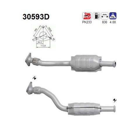 Слика на катализатор AS 30593D за Renault Megane 1 Classic (LA0-1) 1.9 dCi (LA05, LA1F) - 102 коњи дизел