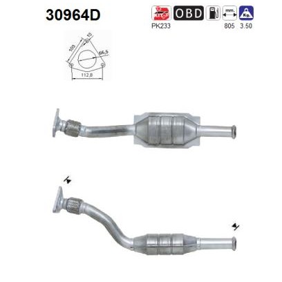 Слика на катализатор AS 30964D за Renault Megane 1 (BA0-1) 1.9 dTi (BA1U) - 80 коњи дизел