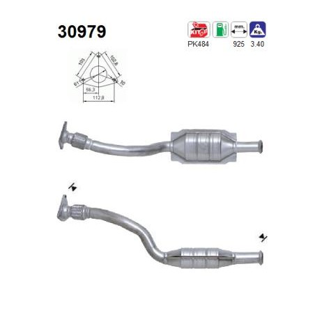 Слика на катализатор AS 30979 за Renault Laguna (B56,556) 1.8 16V (B563, B564) - 120 коњи бензин