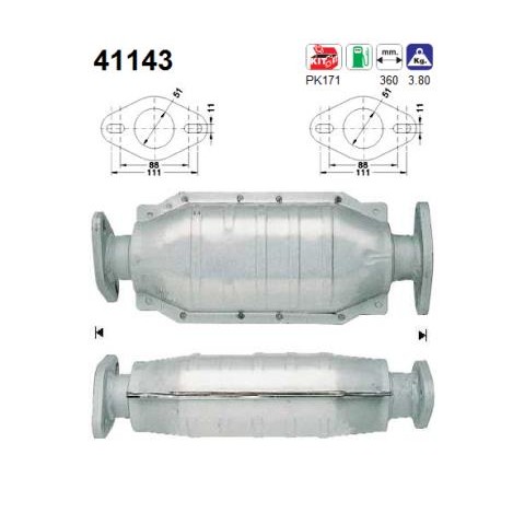 Слика на катализатор AS 41143 за Lancia Delta 2 (836) 1.8 i.e. 16V GT (836AR) - 131 коњи бензин