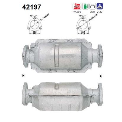 Слика на катализатор AS 42197 за VW Scirocco (53B) 1.6 - 72 коњи бензин