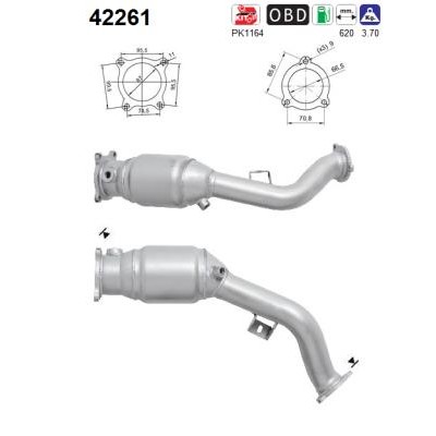 Слика на катализатор AS 42261 за Audi A5 (8T3) 2.0 TFSI - 211 коњи бензин