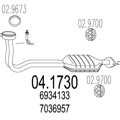 Слика на катализатор MTS 04.1730 за Ford Mondeo 1 (GBP) 1.6 i 16V - 88 коњи бензин