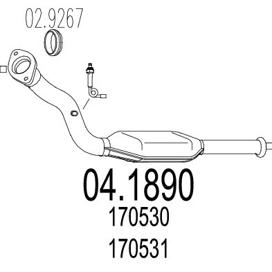 Слика на катализатор MTS 04.1890 за Peugeot 405 Estate (15e) 1.6 - 72 коњи бензин