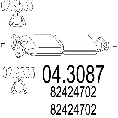 Слика на катализатор MTS 04.3087 за Fiat Croma 154 2000 i.e. Turbo - 151 коњи бензин