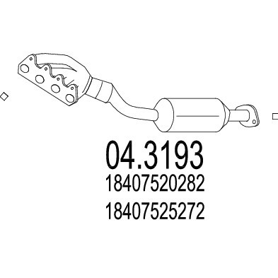 Слика на катализатор MTS 04.3193 за Mini (R50,R53) Hatchback Cooper S - 170 коњи бензин