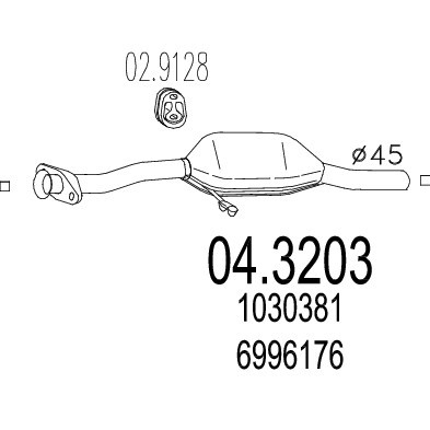 Слика на катализатор MTS 04.3203 за Ford Fiesta 3 (gfj) 1.3  - 60 коњи бензин