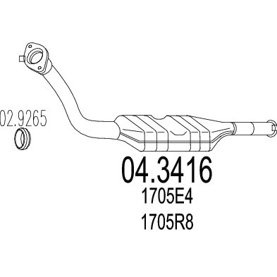 Слика на катализатор MTS 04.3416 за Fiat Scudo BOX 220L 1.9 TD - 92 коњи дизел