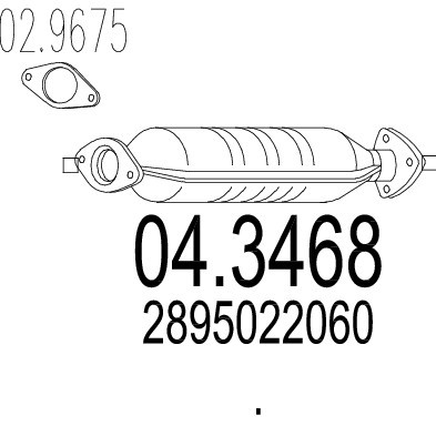 Слика на катализатор MTS 04.3468 за Hyundai Excel Saloon (X-3) 1.3 i 12V - 84 коњи бензин