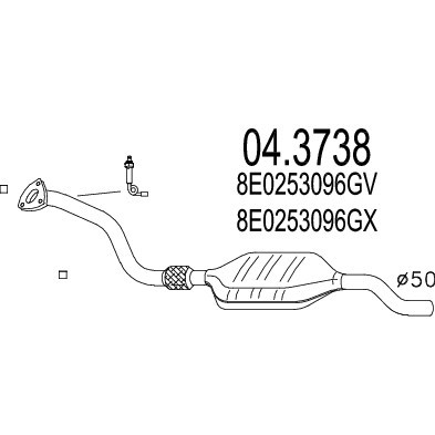 Слика на катализатор MTS 04.3738 за Audi A6 Sedan (4B, C5) 2.8 quattro - 193 коњи бензин