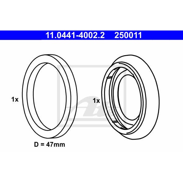 Слика на комплет гарнитура, сопирачки апарат ATE 11.0441-4002.2 за BMW 3 Compact E46 320 td - 150 коњи дизел