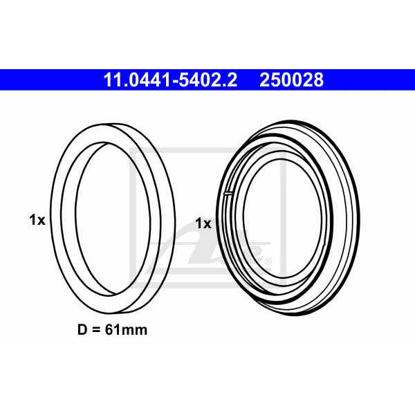 Слика на комплет гарнитура, сопирачки апарат ATE 11.0441-5402.2 за BMW 3 Sedan E36 318 is - 140 коњи бензин