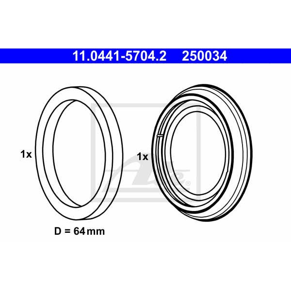 Слика на комплет гарнитура, сопирачки апарат ATE 11.0441-5704.2 за Opel Astra G Saloon 1.8 16V - 125 коњи бензин