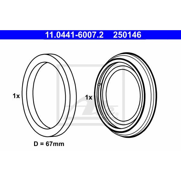 Слика на комплет гарнитура, сопирачки апарат ATE 11.0441-6007.2 за Ford Mondeo 1 (GBP) 1.6 i 16V - 88 коњи бензин