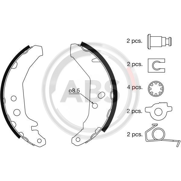 Слика на Комплет гуртни A.B.S. 8855 за Ford Courier BOX F3L,F5L 1.3 - 60 коњи бензин